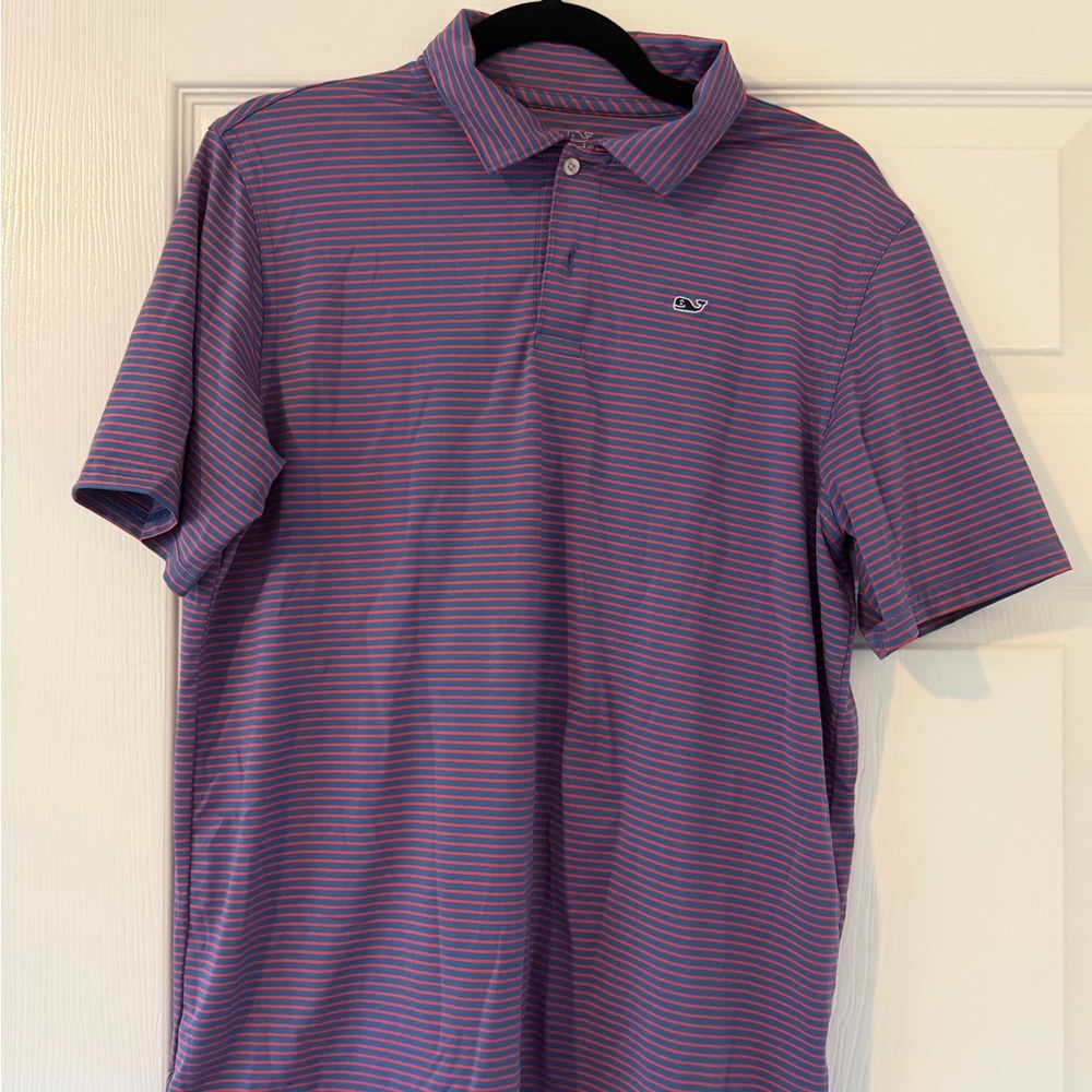 Vineyard Vines Men's Polo in Purple and Pink Stripes
